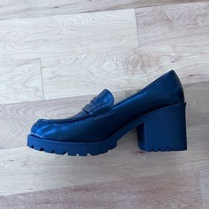 Platform Loafers Black Size 10